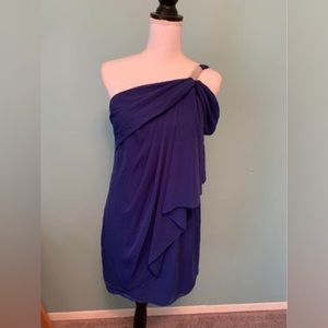 Navy blue special occasion dress.